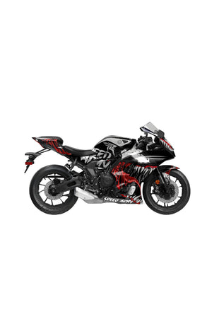 Yamaha Mt 07 Metal Ön Cam Reflektörlü Kırmızı Sticker