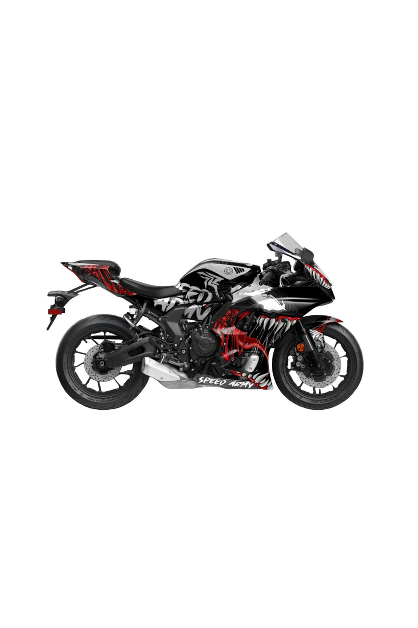 Yamaha Mt 07 Metal Ön Cam Reflektörlü Kırmızı Sticker