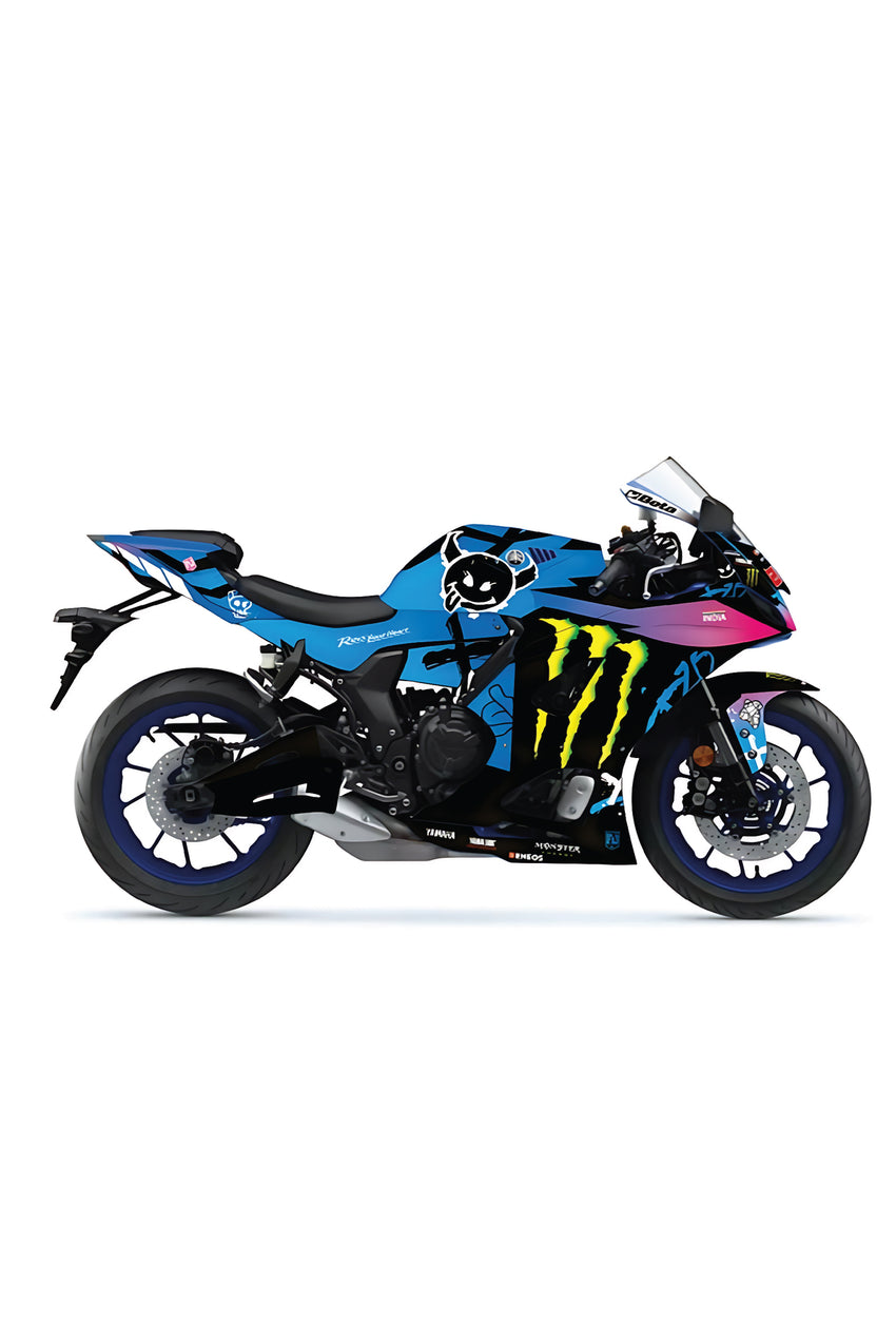 Yamaha Mt 07 Metal Ön Cam Reflektörlü Beyaz Sticker