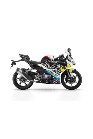 Bajaj Pulsar RS 200 Kırmızı Şimşek Desenli Tam Kaplama Grafik Kiti, Motosiklet Sticker Seti Çıkartma