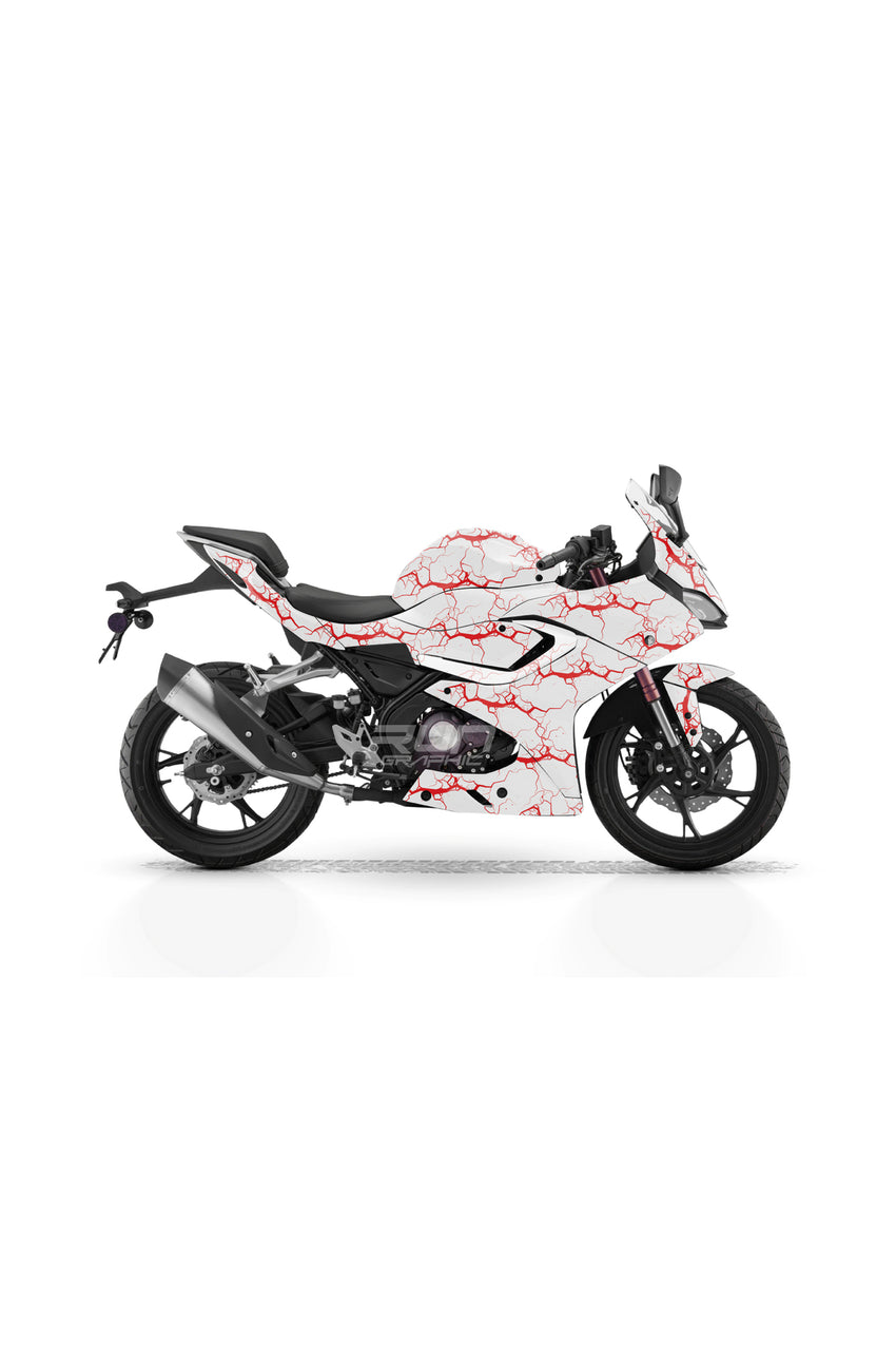 Bajaj Pulsar RS 200 Sarı Şimşek Desenli Tam Kaplama Grafik Kiti, Motosiklet Sticker Seti Çıkartması
