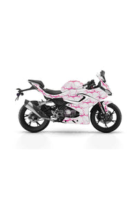 Bajaj Pulsar RS 200 Beyaz Şimşek Desenli Tam Kaplama Grafik Kiti, Motosiklet Sticker Seti Çıkartması